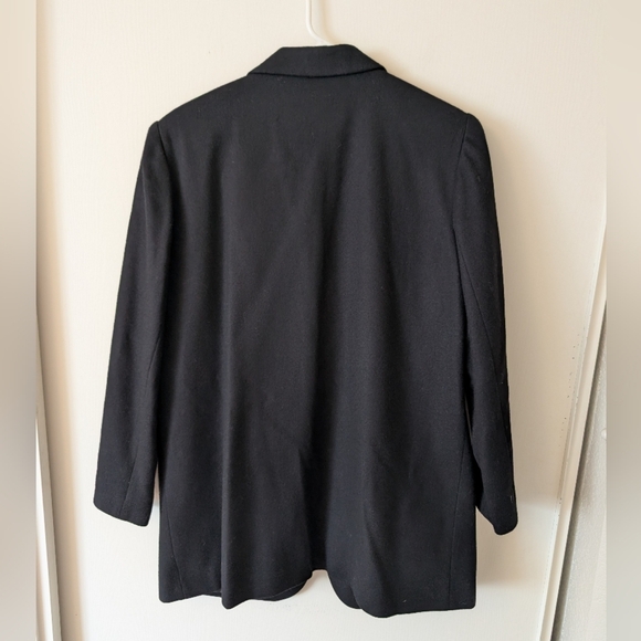 Vintage Sag Harbor Womens 14 100% Wool Blazer Sport Coat Black Classic Preppy - Picture 5 of 6